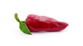 One red pepper with leav Royalty Free Stock Photo