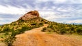 One of the red sandstone buttes of Papago Park near Phoenix Arizona Royalty Free Stock Photo