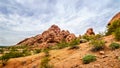 One of the red sandstone buttes of Papago Park near Phoenix Arizona