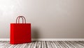 Shopping Bag on Wooden Floor