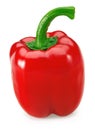 One red sweet bell pepper isolated on white background. clipping path Royalty Free Stock Photo