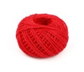 One red twine jute coil bobbin isolated on white Royalty Free Stock Photo