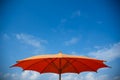 One of Red umbrella in blue sky Royalty Free Stock Photo