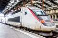 One red and white high-speed train Royalty Free Stock Photo
