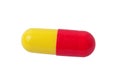 One red-yellow medical pill