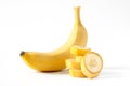 One Ripe Banana With Lobules Isolated