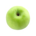 One ripe green apple isolated on white, above view Royalty Free Stock Photo