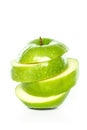 juicy green apple on a white background