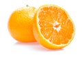 One ripe juicy tangerine and half