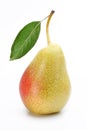 One ripe pear with a leaf. Royalty Free Stock Photo