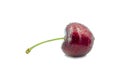 one ripe red cherry isolated on white background Royalty Free Stock Photo