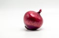 One ripe red onion isolated on white Royalty Free Stock Photo