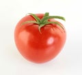 One Ripe red tomatoe on white Royalty Free Stock Photo