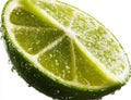 One ripe slice of citrus fruit from a green lime is positioned alone on a transparent background Royalty Free Stock Photo