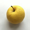 One ripe yellow apple macro shot. Minimalistic wallpaper. Royalty Free Stock Photo