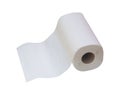 One roll of white tissue paper or napkin for general use in toilet or restroom and household or office cleaning up isolated on Royalty Free Stock Photo