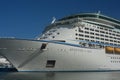 Adventure of the Seas sitting at dock in the Caribbean