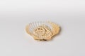 One scallop shell with pearl necklace Royalty Free Stock Photo
