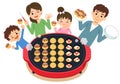 A fun landscape where you can have a meal while you are cooking with your family. Have a Takoyaki party on the hot plate.