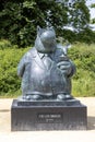 One of the sculpture of the famous comic book character of a big cat, Le Chat in Royal Park, Brussels, Belgium