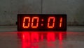 One Second on a Red Digital Timer Royalty Free Stock Photo