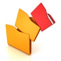 One selected red office folder on white background Royalty Free Stock Photo