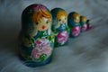 One set of Blue Russian Doll Royalty Free Stock Photo