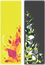 One set of two floral bookmarks and banners