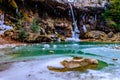 Frozen pond of water in the winter Royalty Free Stock Photo