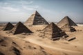 One of the Seven Wonders of the World is the Pyramid of Cheops pyramids in the desert, generative AI.