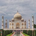 One of the seven wonders of the world. The Taj Mahal In Agra in India is so beautifully made out of Marble Royalty Free Stock Photo