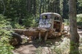 Back of an abandoned truck at the Parkhurst ghost town, Whistler