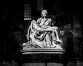 B&W softly lit rendering of one of michelangelo`s Pieta in St. Peters Basiica