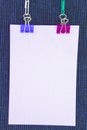 One sheet of paper on dark-blue background