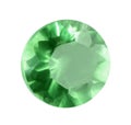One shiny green gemstone isolated on white Royalty Free Stock Photo
