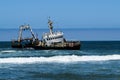 One of the ship wrecks on the Namibian coast near Walvis Bay