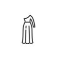 One shoulder dress line icon