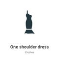 One shoulder dress vector icon on white background. Flat vector one shoulder dress icon symbol sign from modern clothes collection