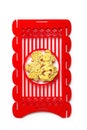 One side of a lantern for Chinese New Year on white Royalty Free Stock Photo