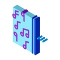 One side of music other half silence isometric icon vector illustration