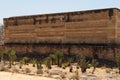 One side of The Palace Grand Hall of Columns at the archaeological site of Mitla, Oaxaca, Mexico Royalty Free Stock Photo