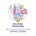 One-sided relationship concept icon