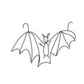One simple terrible bat for halloween.Scary illustration insect
