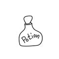 One simple terrible small bottle potion for halloween.Scary illustration