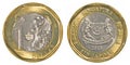 One singaporean dollar coin Royalty Free Stock Photo