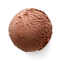 Single chocolate ice cream ball or scoop Royalty Free Stock Photo