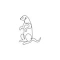 One single line drawing of adorable meerkat for company logo identity. Suricata suricatta animal mascot concept for national zoo Royalty Free Stock Photo