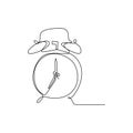 One single line drawing of the alarm clock Royalty Free Stock Photo