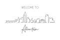 One single line drawing Allentown city skyline, Pennsylvania. World historical town landscape postcard. Best holiday destination. Royalty Free Stock Photo