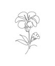 One single line drawing beauty hibiscus flower vector illustration. Minimal tropical floral style, love romantic concept for